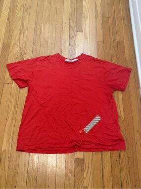 Off-White Red Short Sleeve Crewneck Tee